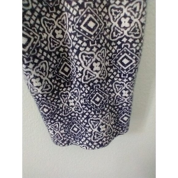 L.L. Bean Supima Cotton Cardigan Button Up Sweater Women's Blue Print  - XL - Picture 4 of 7